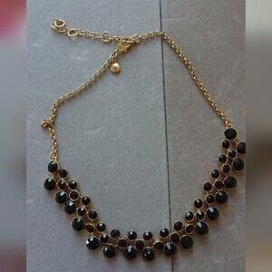 J. Crew Black Stone Gold Tone Necklace